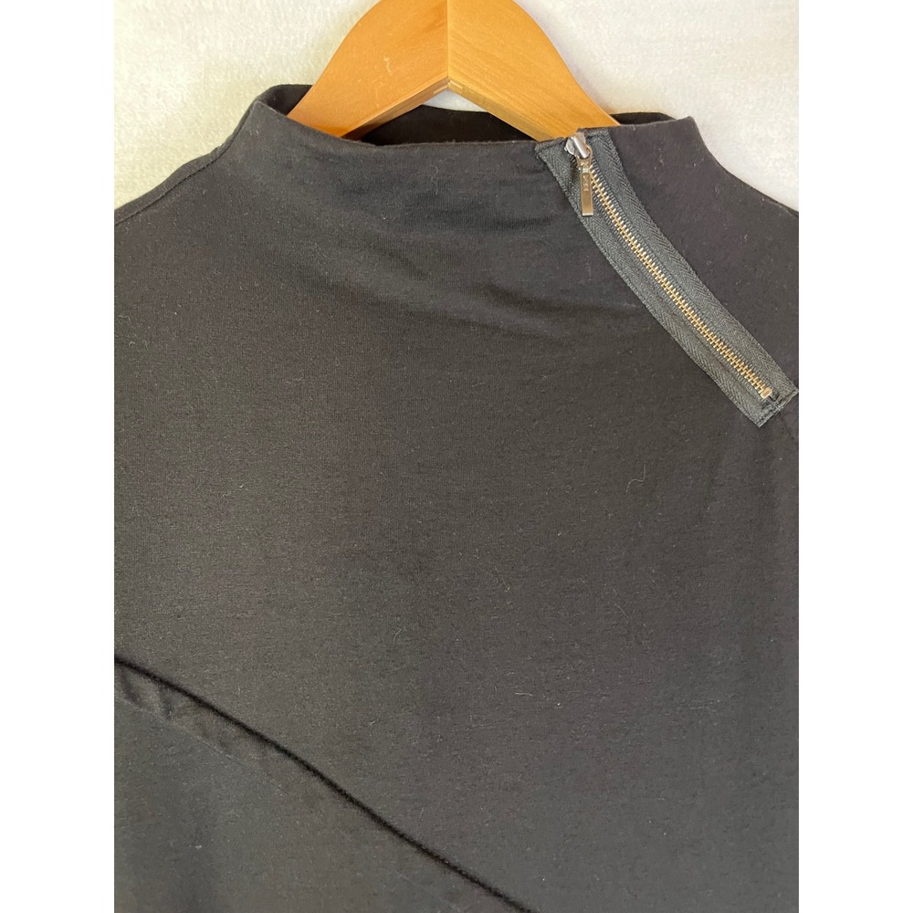 Chalet Et Ceci Black Asymmetric Long Sleeve Short Margo Dress L NWOT Lagenlook - Picture 4 of 9